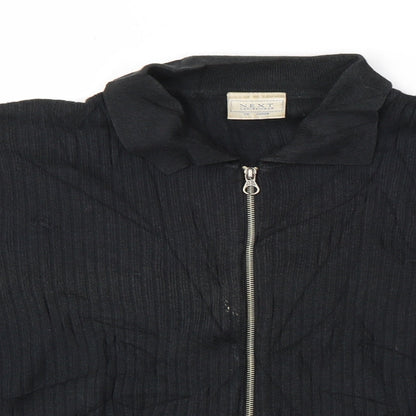 Womens UK Size L NEXT Black Full Zip Jumper