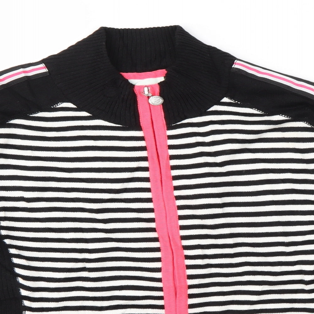 Close-up detail of XDS women’s multicoloured full zip jumper, size S