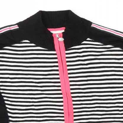 Close-up detail of XDS women’s multicoloured full zip jumper, size S
