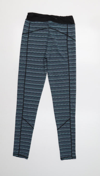 TU Womens Blue Geometric  Compression Leggings Size 8 L30 in