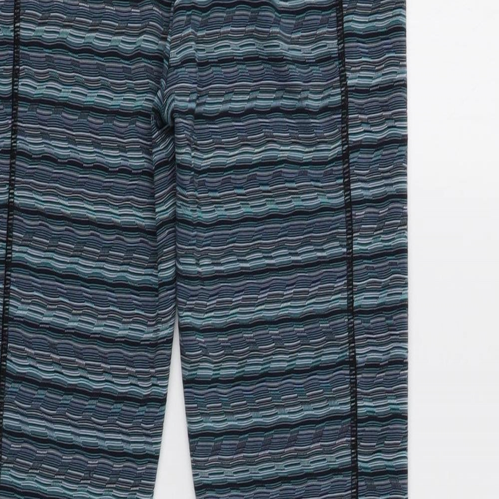 TU Womens Blue Geometric  Compression Leggings Size 8 L30 in