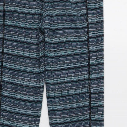 TU Womens Blue Geometric  Compression Leggings Size 8 L30 in