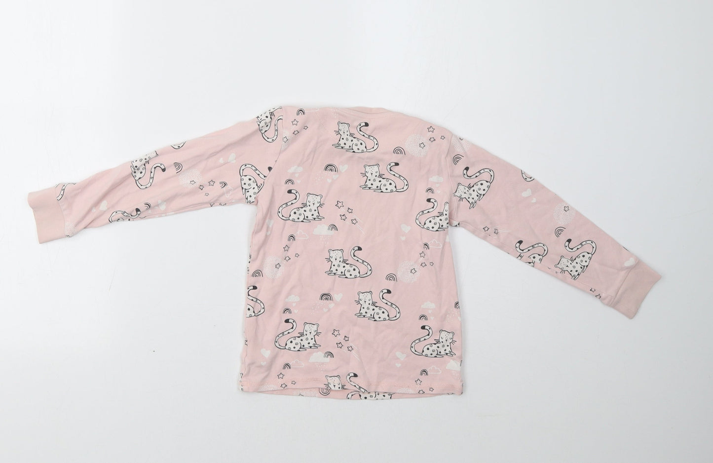 NEXT Girls Pink   Top Pyjama Top Size 5-6 Years  - Cat Print