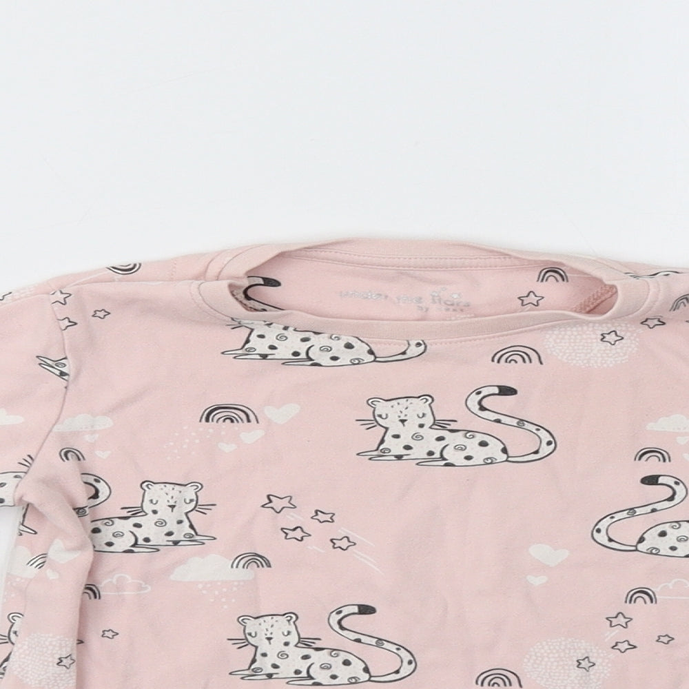 NEXT Girls Pink   Top Pyjama Top Size 5-6 Years  - Cat Print