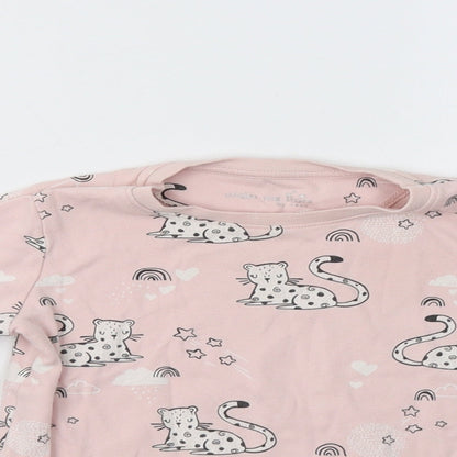 NEXT Girls Pink   Top Pyjama Top Size 5-6 Years  - Cat Print