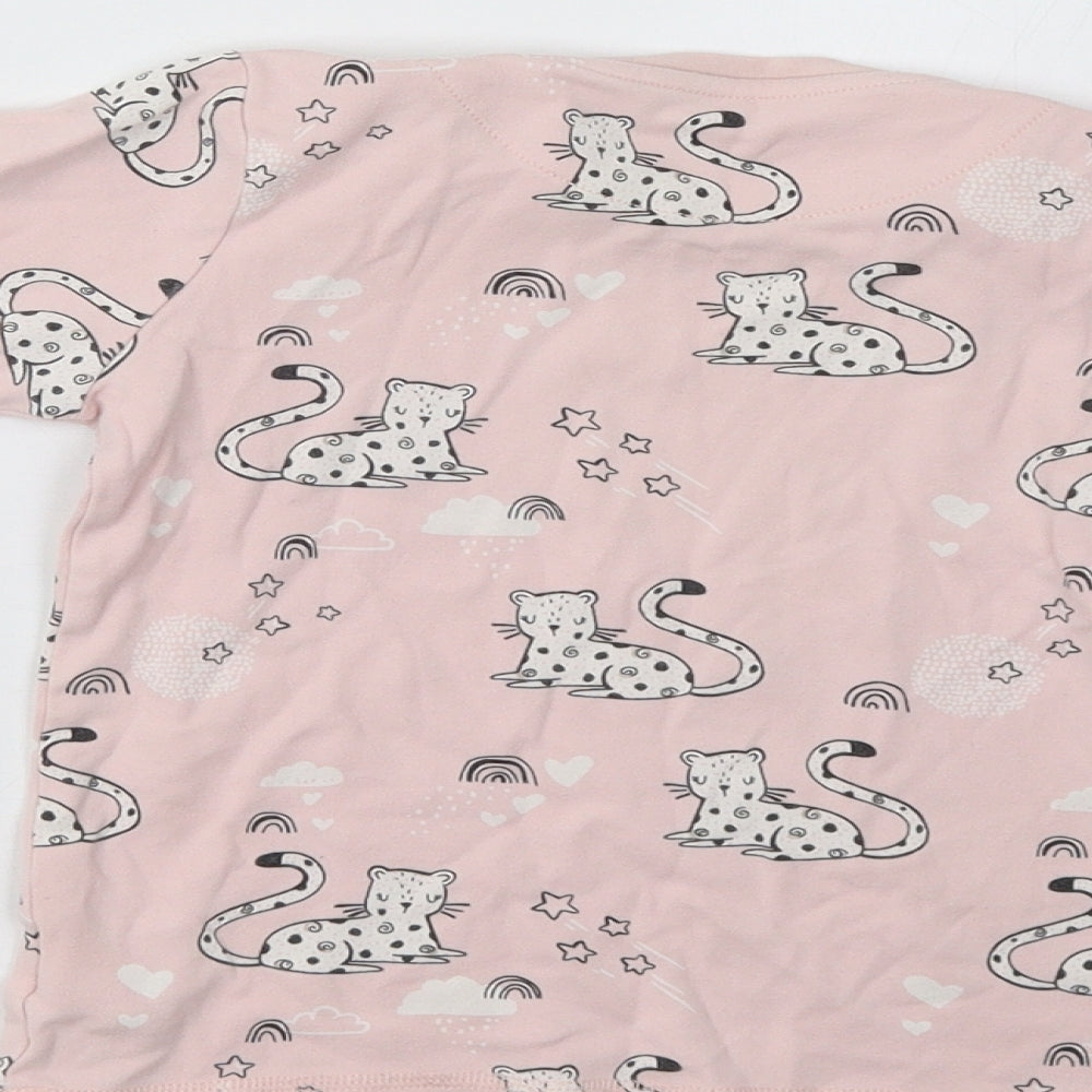 NEXT Girls Pink   Top Pyjama Top Size 5-6 Years  - Cat Print