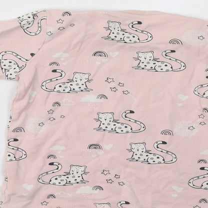 NEXT Girls Pink   Top Pyjama Top Size 5-6 Years  - Cat Print