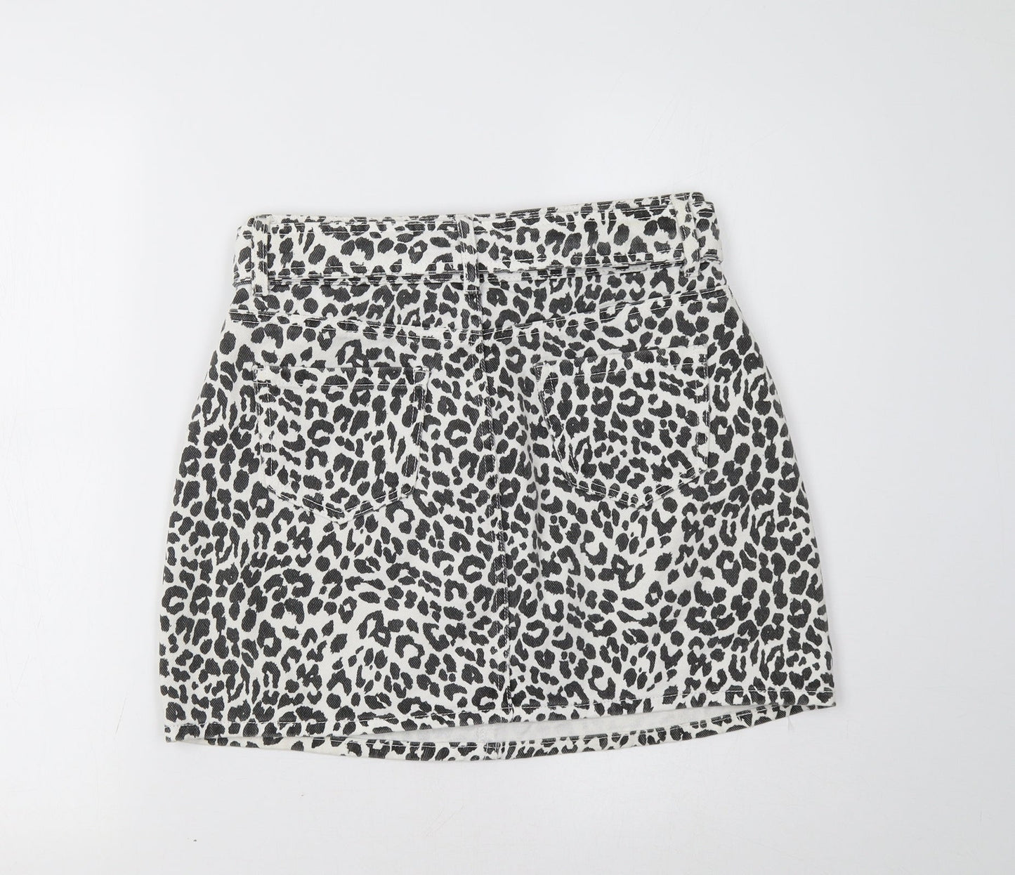 PRETTYLITTLETHING Womens Grey Animal Print  Mini Skirt Size 10