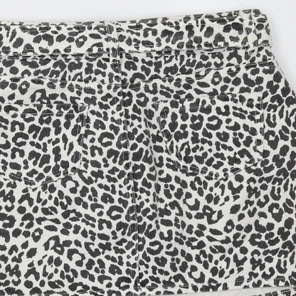 PRETTYLITTLETHING Womens Grey Animal Print  Mini Skirt Size 10