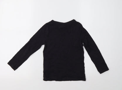 F&F Girls Black   Basic T-Shirt Size 5-6 Years  - Love