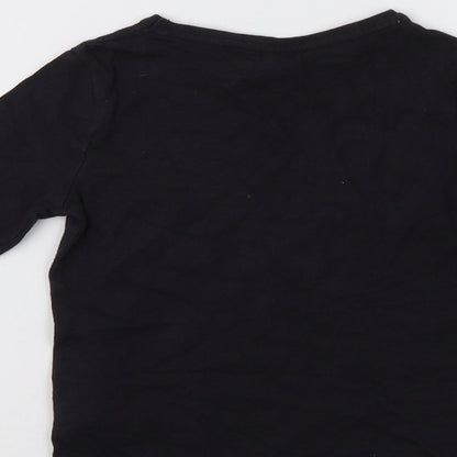 F&F Girls Black   Basic T-Shirt Size 5-6 Years  - Love