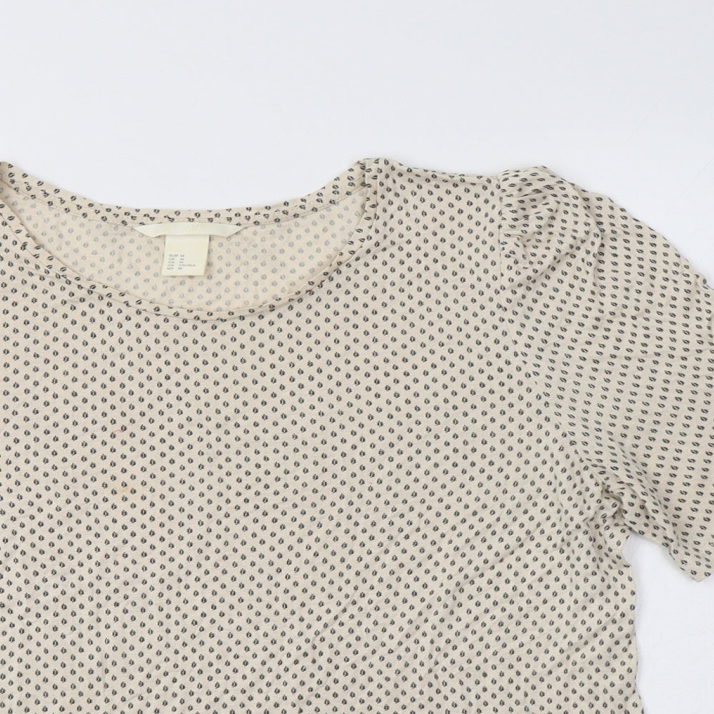 Womens UK Size M H&M Beige Basic Blouse