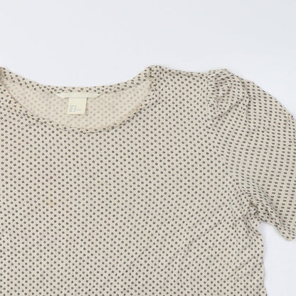 Womens UK Size M H&M Beige Basic Blouse