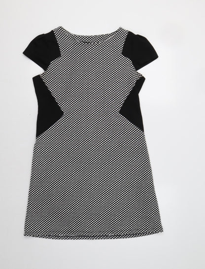 Dorothy Perkins Womens Black Polka Dot  A-Line  Size 10
