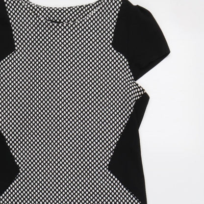 Dorothy Perkins Womens Black Polka Dot  A-Line  Size 10