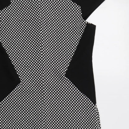 Dorothy Perkins Womens Black Polka Dot  A-Line  Size 10