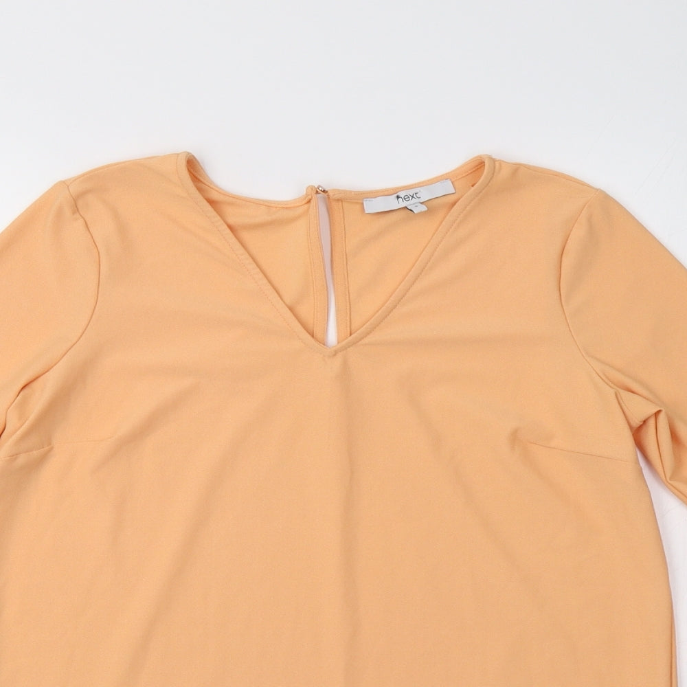 Womens UK Size 8 NEXT Orange Basic Blouse
