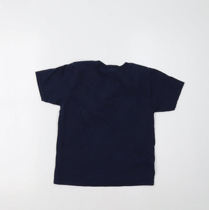 Back view of Gildan boys’ blue basic polo, size 5-6, years - cousin