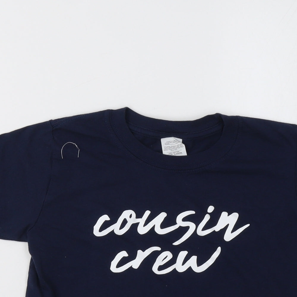Close-up detail of Gildan boys’ blue basic polo, size 5-6, years - cousin