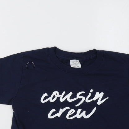 Close-up detail of Gildan boys’ blue basic polo, size 5-6, years - cousin