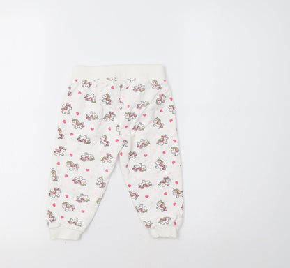 Ergee Baby White Geometric   Pyjama Pants Size 12-18 Months  - Unicorn Print