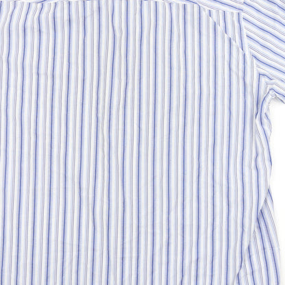 Thomas Nash Mens Blue Striped   Button-Up Size L