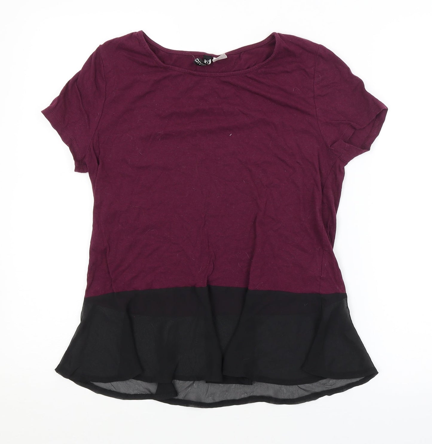 Womens UK Size 14 H&M Purple Basic T-Shirt