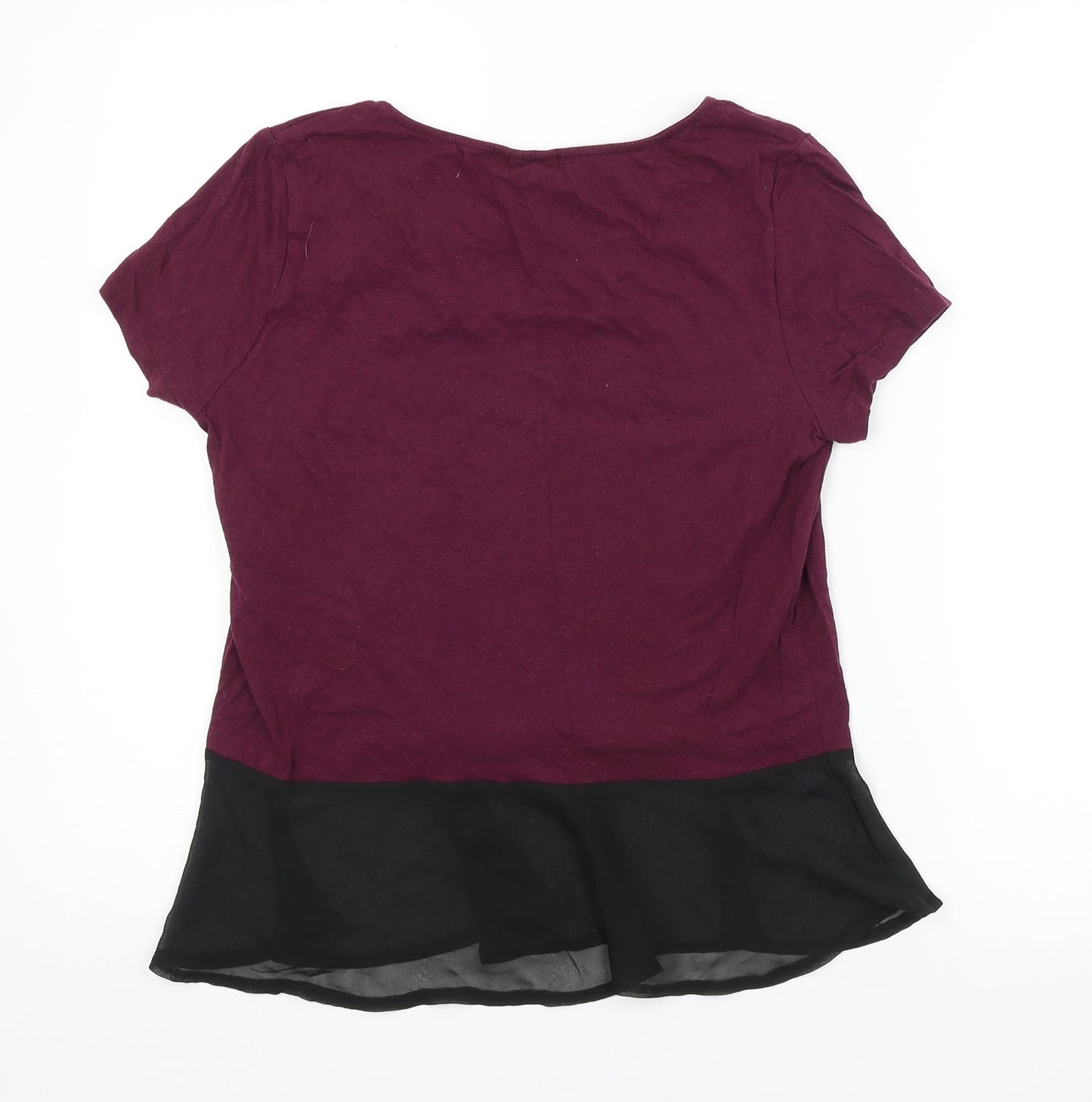 Womens UK Size 14 H&M Purple Basic T-Shirt
