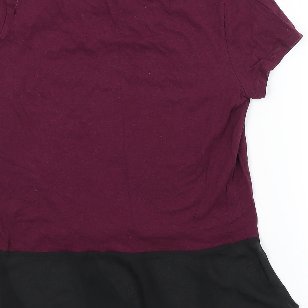 Womens UK Size 14 H&M Purple Basic T-Shirt