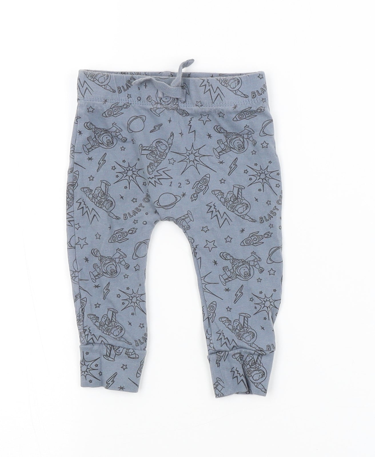 George Baby Blue Geometric  Jogger Trousers Size 3-6 Months