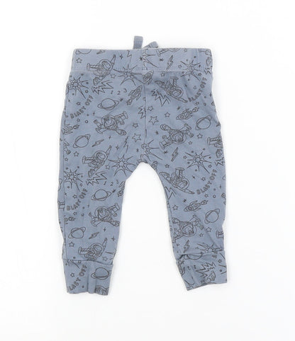 George Baby Blue Geometric  Jogger Trousers Size 3-6 Months
