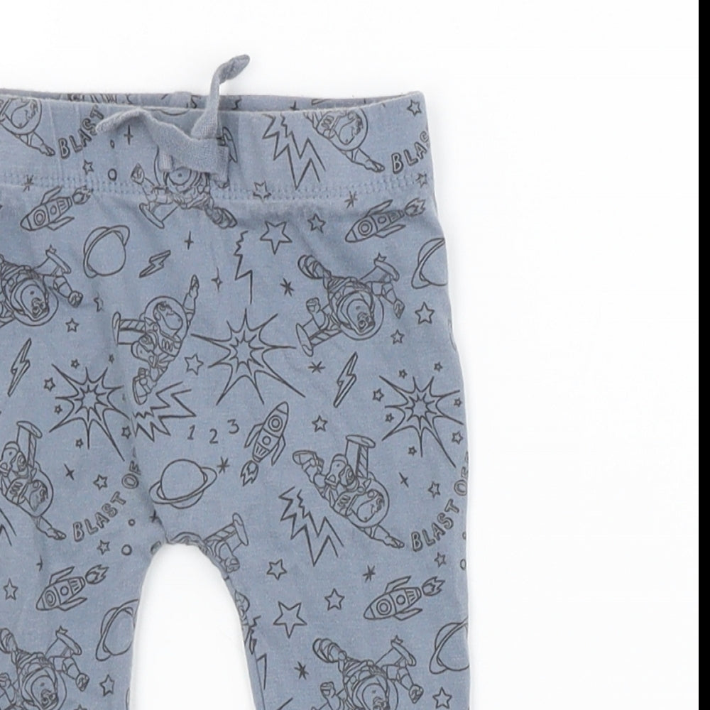 George Baby Blue Geometric  Jogger Trousers Size 3-6 Months