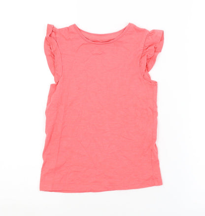 Additional front view of F&F girls’ red basic t-shirt, size 5-6, years