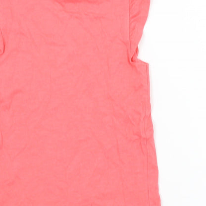 Brand and care label for F&F girls’ red basic t-shirt, size 5-6, years