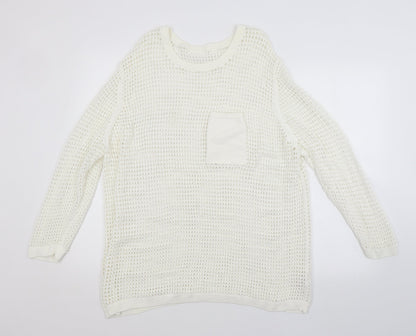 Womens UK Size XL NEXT White Pullover Jumper