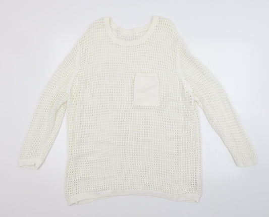 Womens UK Size XL NEXT White Pullover Jumper