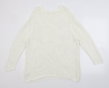 Womens UK Size XL NEXT White Pullover Jumper