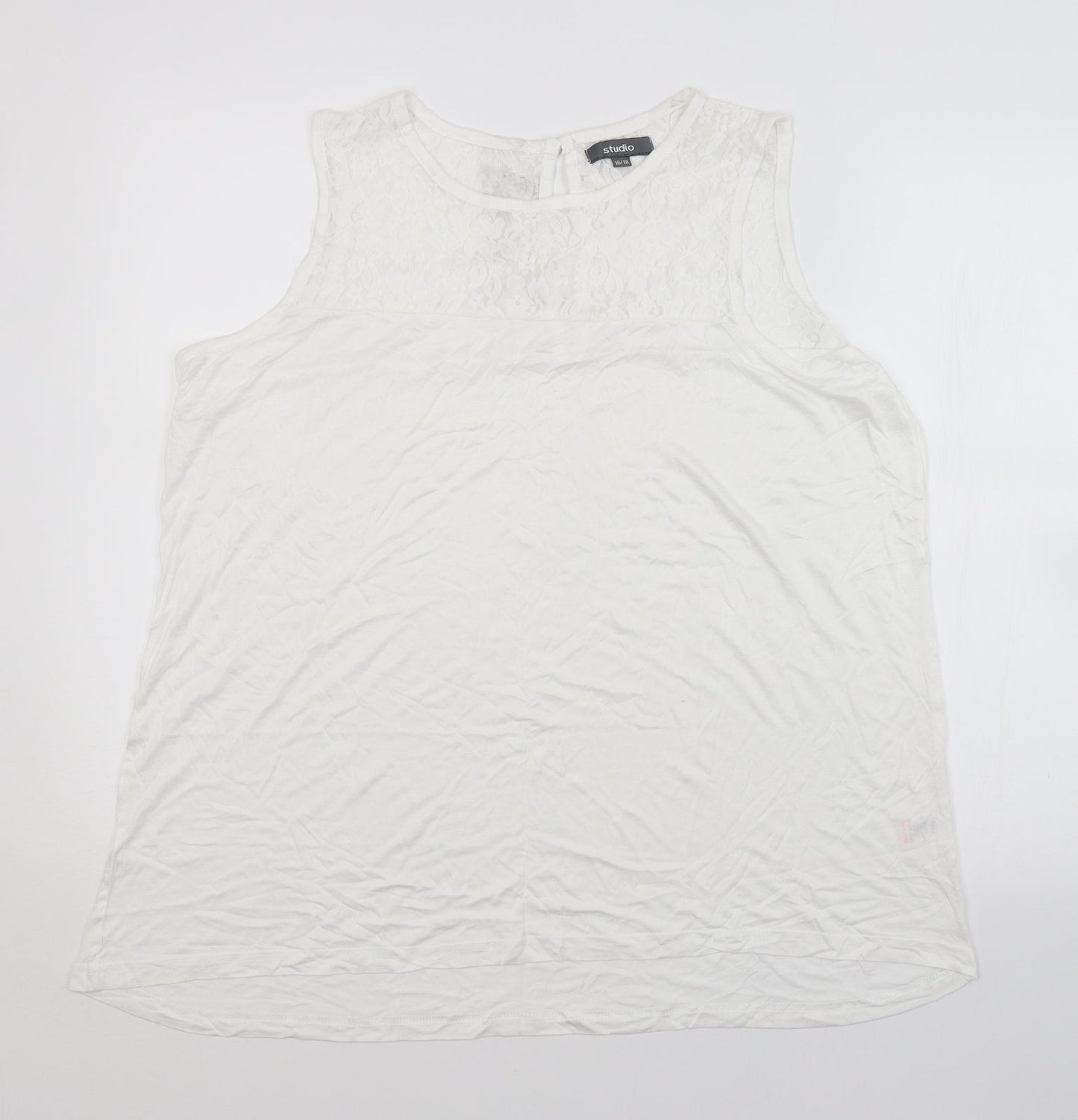 Womens UK Size 16 Studio White Basic Blouse