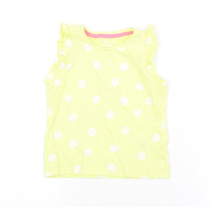 Additional front view of Marks & Spencer girls’ yellow spotted basic tank, size 2-3, years