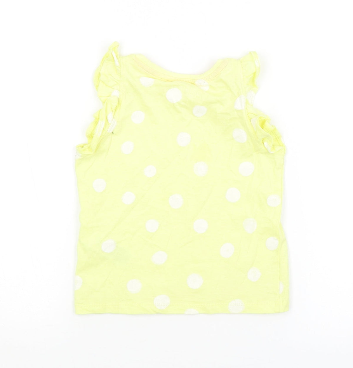 Back view of Marks & Spencer girls’ yellow spotted basic tank, size 2-3, years
