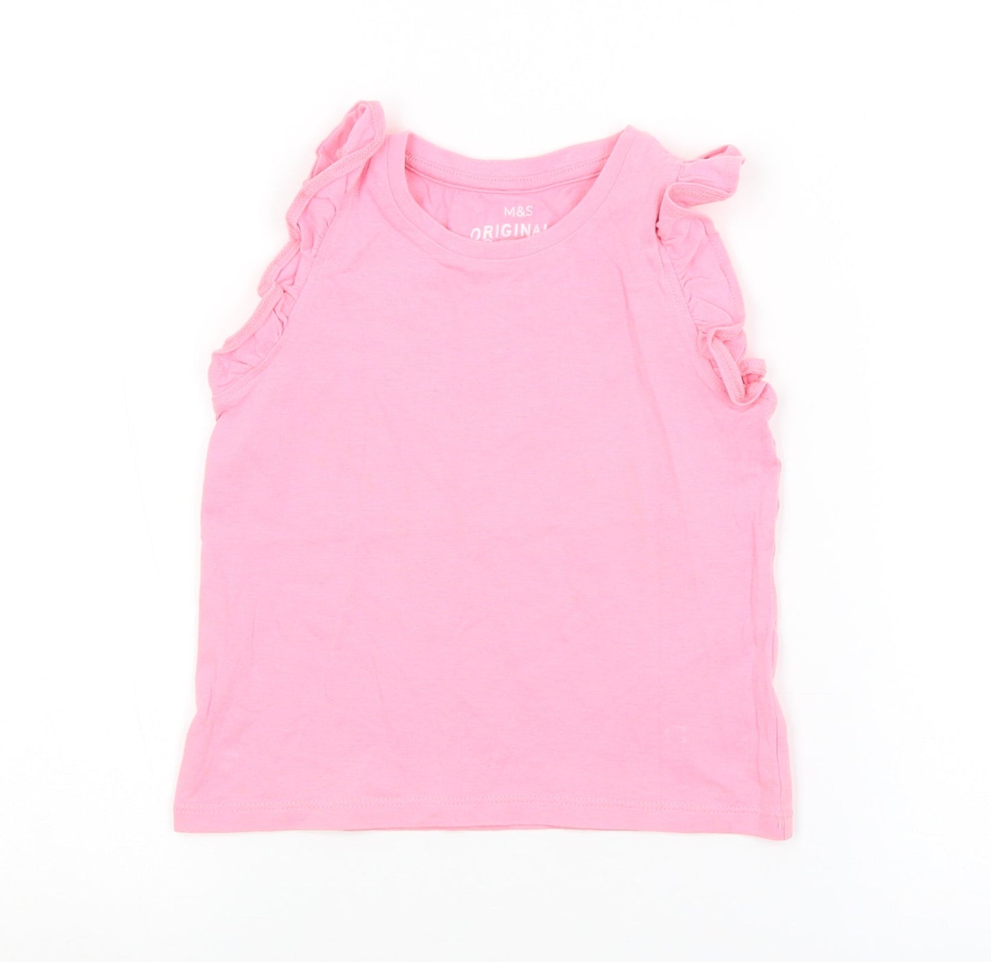 M&S Girls Pink   Basic Tank Size 2-3 Years