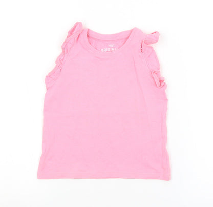 M&S Girls Pink   Basic Tank Size 2-3 Years