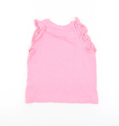 M&S Girls Pink   Basic Tank Size 2-3 Years