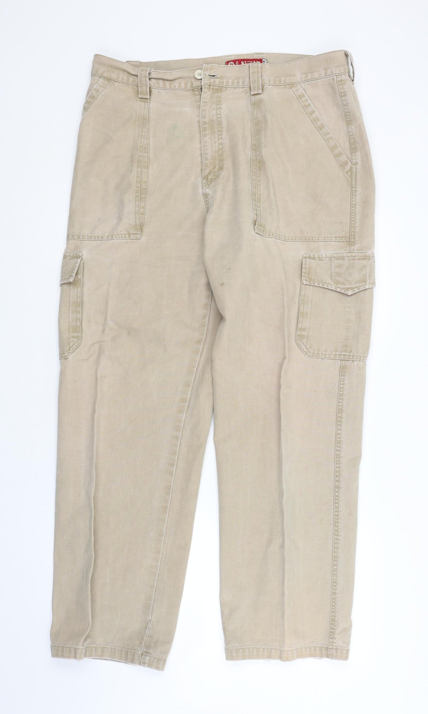 Mens UK Size 38 in BIGSAM Regular Fit Chino Beige Trousers