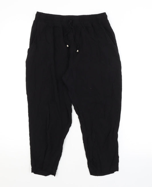Womens UK Size 10 New Look Regular Fit Sweatpants Black Trousers