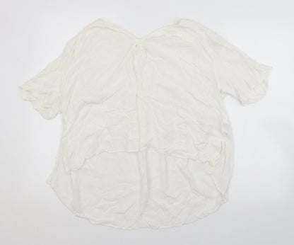 ANNA GLOVER Womens White   Basic Blouse Size 10