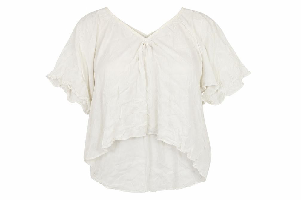 Front view of ANNA GLOVER women’s white basic blouse, size UK 10