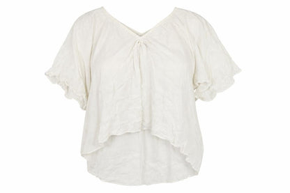 Front view of ANNA GLOVER women’s white basic blouse, size UK 10