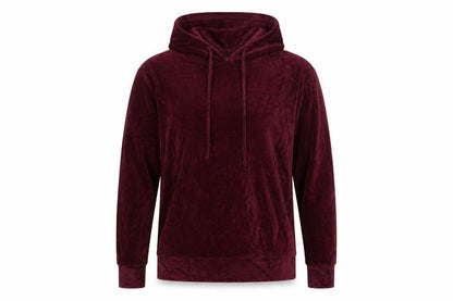 Front view of Papaya women’s purple pullover hoodie, size XS