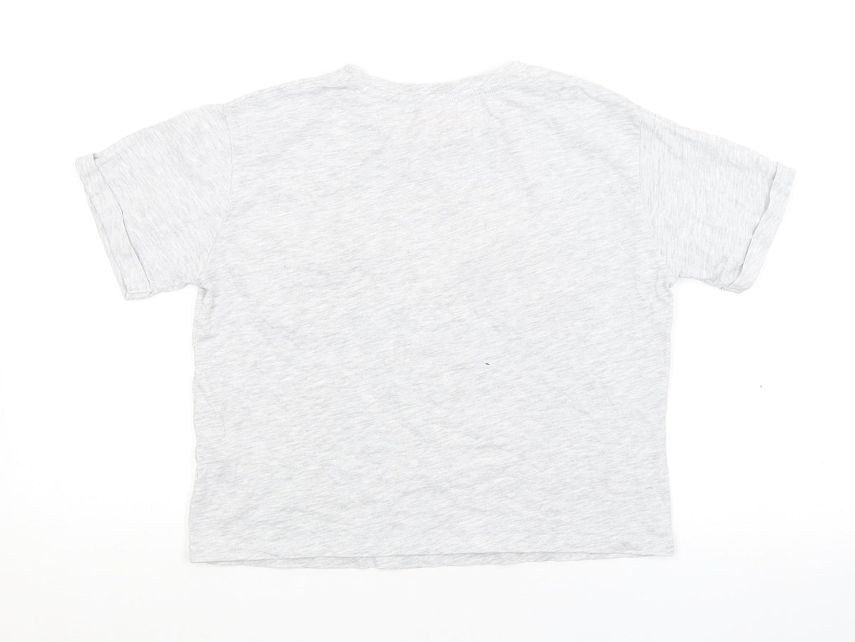 Back view of Primark girls’ grey basic t-shirt, size 11-12, years